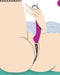 A stylized illustration of a person lounging comfortably, with one arm resting behind their head, holding a LELO Gigi 2 Silicone G-Spot Vibrator.