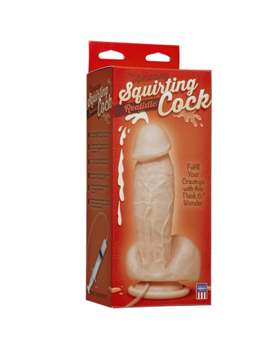 Squirting Realistic Cock 7" Ejaculating Dildo (with Suction Cup) Vanilla