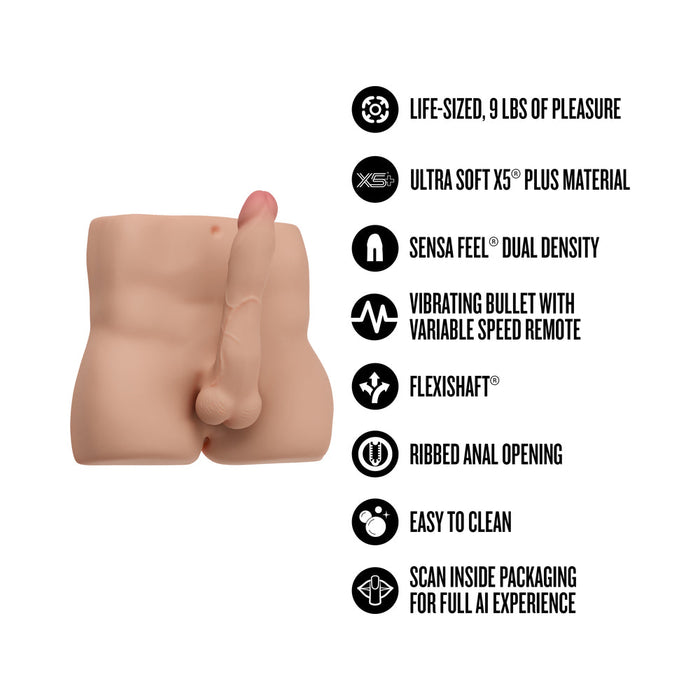 EnLust Rowen Realistic Ride-On Dildo with Vibrating Bullet - Vanilla