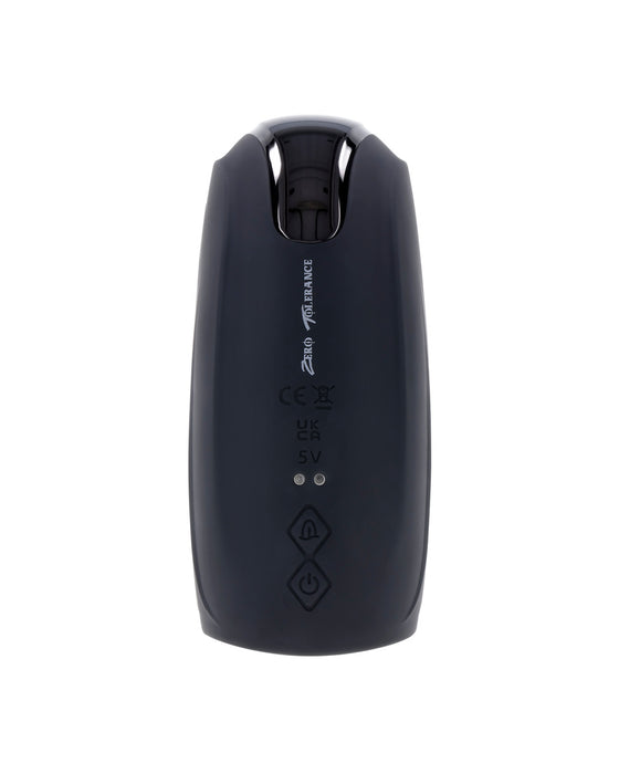 Lick The Tip Rechargeable Vibrating Thumping Stroker Silicone Black