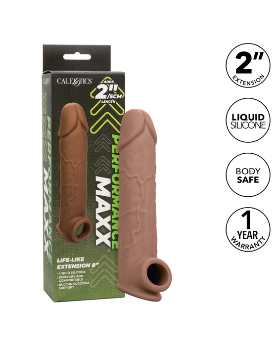 Performance Maxx Life-Like 8 Inch Extension with Ball Strap - Chocolate