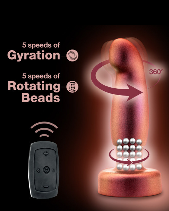 Matrix Bionic Copper Vibrating Gyrating Rimming Prostate Plug with Remote
