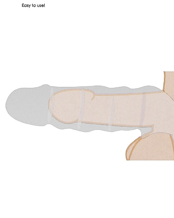 Realrock 8 Inch Penis Extender Sleeve with Ball Strap - Vanilla