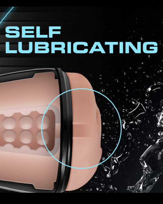Soft and Wet Pussy Self Lubricating Stroker with Pleasure Ridges - Vanilla
