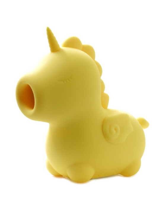 Bean Blossom Unicorn Shaped Licking Tongue Vibrator - Yellow