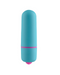 A simple, modern Honey Stinger Powerful Blue Mini Bullet Vibrator with a pink band, isolated on a white background by Rock Candy.