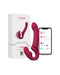 Product image of a Lovense Lapis App Controlled Strapless Strap-On Dildo with its packaging and a smartphone displaying the compatible app interface.