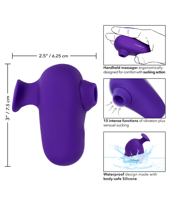 The Kissing Vibe Beginner Purple Air Pulsation Clitoral Vibe with Finger Grip