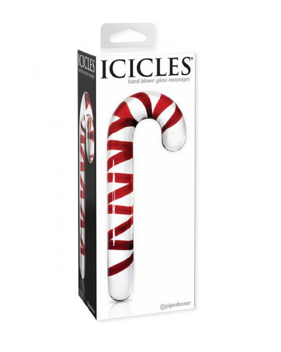 Icicles No 59 Candy Cane Glass Dildo