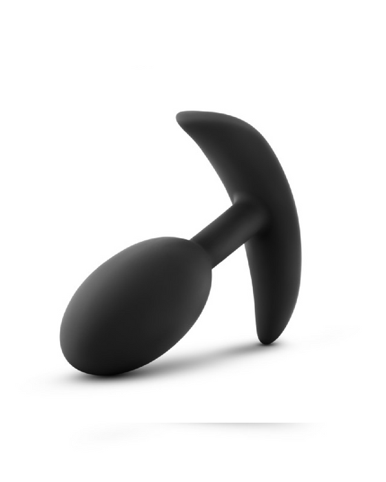 Luxe Medium Wearable Silicone Vibra Slim Plug - Black