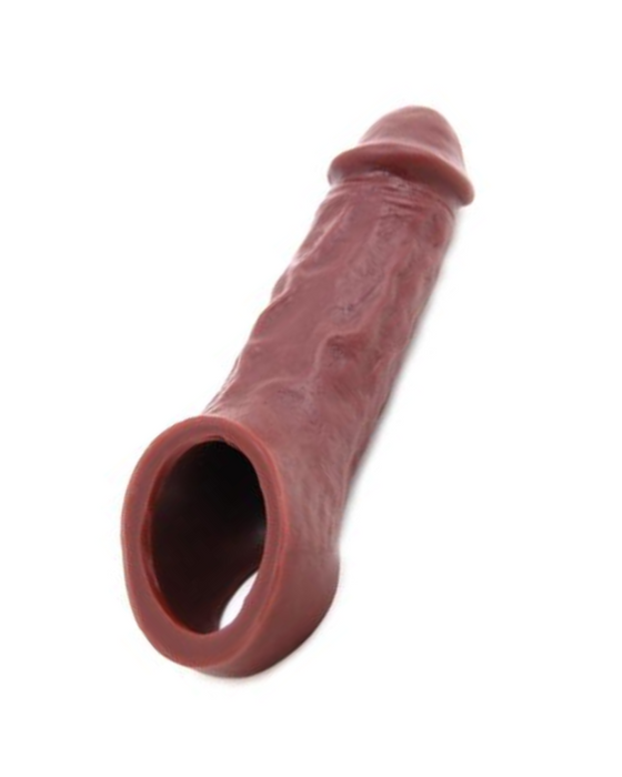 Vixen Colossus 7 Inch Silicone Penis Extender with Ball Strap - Chocolate