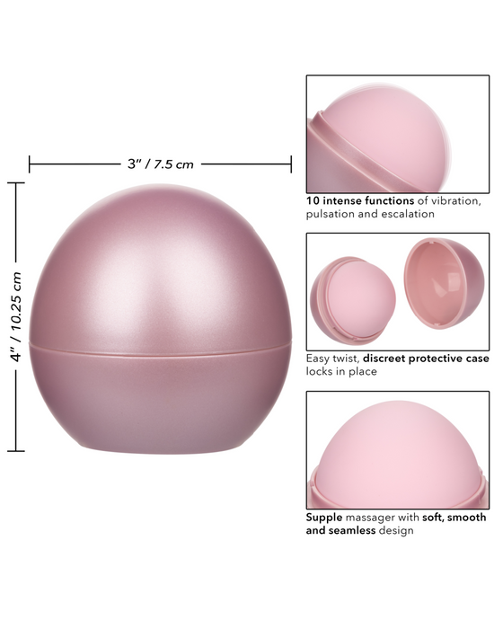 Opal Smooth Discreet Ultra Powerful External Vibrator with Lid - Pink