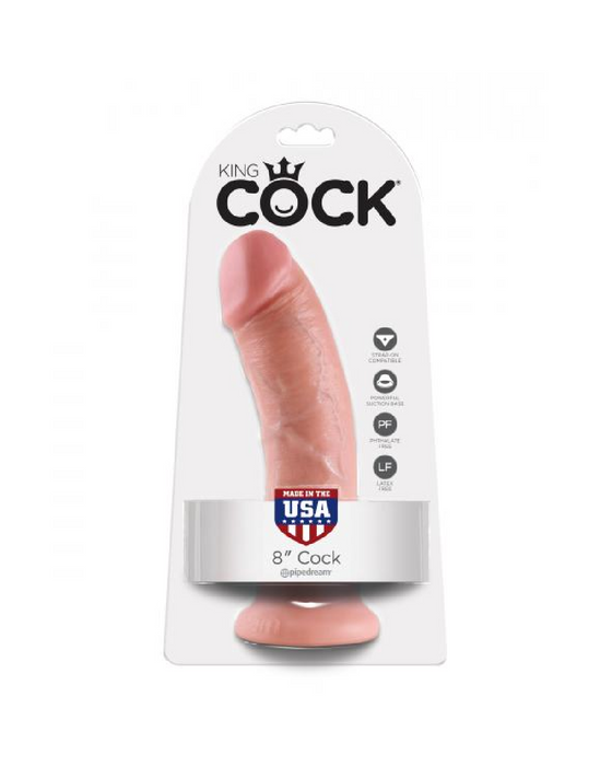 King Cock 8 Inch Suction Cup Dildo - Vanilla