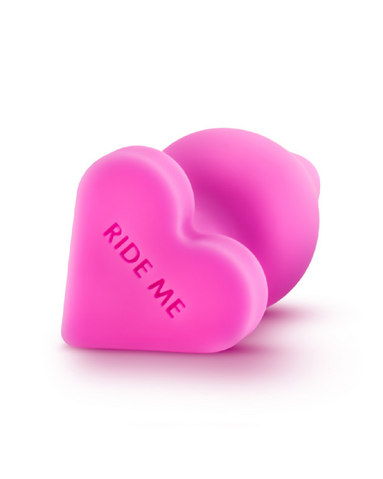 Naughtier Intermediate Candy Heart Butt Plug - Ride Me Pink