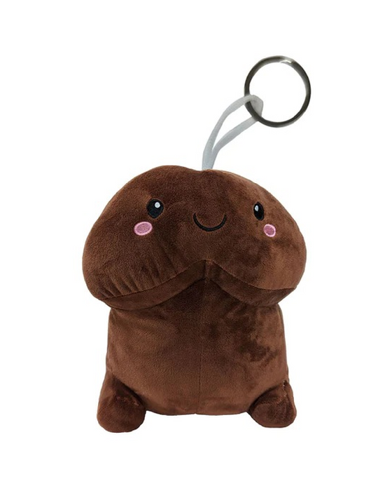 Penis Stuffy - 4 Inch Smiling Plush Chocolate Colored Penis