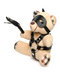 BDSM Teddy Bear Keychain with Mask and Flogger