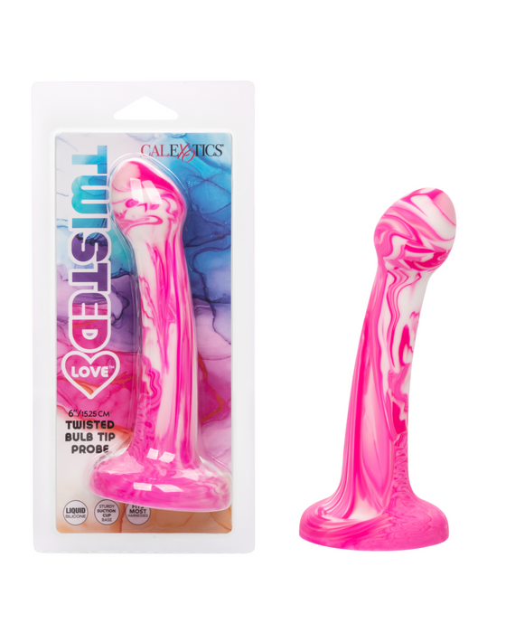 Twisted Love Bulb Tip 6 Inch Beginner Silicone Dildo - Pink
