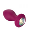 Power Gem Vibrating Silicone Crystal Ended Butt Plug - Purple