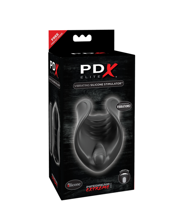 PDX Flexible Silicone Penis Vibrator - Black