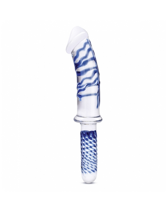 Glas Realistic Double Ended 11 Inch Glass Dildo with Handle