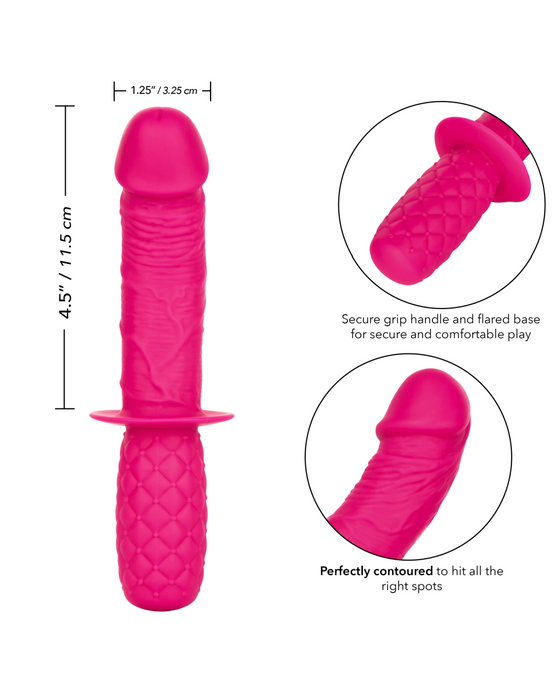 Silicone Grip Thruster 7.5 Inch G-Spot Dildo - Pink