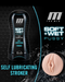 Promotional graphic for a Blush Soft and Wet Pussy Self Lubricating Stroker with Pleasure Orbs - Vanilla featuring a pocket stroker with a focus on texture and sensation enhancement.