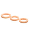 Three Jock Discreet Silicone Cock Ring Sets in Vanilla from Curve Toys, each of varying graduated sizes, laid out on a plain white background.