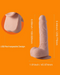 The image features a Kenzo Thrusting Large 9.5" Realistic App Controlled Dildo from Honey Play Box on an orange background, highlighting its USB rechargeable design and size measurements.