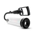The Performance VX3 Male Enhancement Pump System with Cock Ring is a clear cylindrical vacuum pump featuring a black rubber base, flexible hose, and hand-held pump handle, designed for firmer erections. Photographed on a white background.