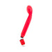 The Sexy Things Beginner Slim G-Spot Vibrator is a bright red, curved vibrator with a rounded tip and detachable battery compartment, shown against a plain white background.