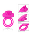 Clit Flicker Pink Silicone Vibrating Cock Ring with Tongues
