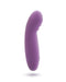 A purple curved silicone vibrator with a smooth surface, designed for ergonomic handling and g-spot climax, isolated on a white background. - The Glee Spot Ultra Soft First Time Flexible Silicone Vibrator by Creative Conceptions.