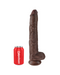 King Cock 14 Inch Suction Cup Dildo with Balls - Chocolate