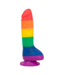 Justin Realistic Pride Rainbow Striped 8 Inch Dildo