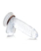A hypoallergenic transparent Jock Discreet Silicone Cock Ring Set - Chocolate with a flared base on a white background.