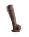 Fleshstixxx 8 Inch Vibrating Silicone Dildo with Balls - Chocolate