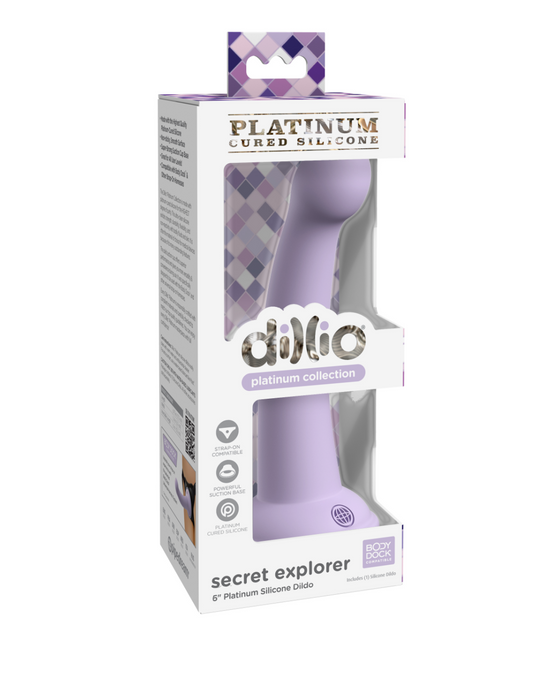 Dillio Platinum Secret Explorer 6 Inch Dildo - Purple