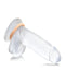 An isolated image of a hypoallergenic, transparent silicone Jock Discreet Cock Ring set in Vanilla against a white background by Curve Toys.
