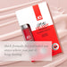 A red and white box and bottle of JO Oral Delight Strawberry Arousal Gel 1 oz are shown on a pink creamy background. Text: "Thick formula for extended use; strawberry arousal gel for long-lasting oral pleasure.