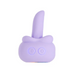 The M'Lady Rotating and Licking Tongue Vibrator is a small, light purple silicone clitoral toy with a curved, upright shaft and two base buttons for customizable pleasure, shown against a white background.