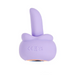 The M'Lady Rotating and Licking Tongue Vibrator is a small, purple silicone clitoral toy with a rounded base and curved shaft, designed for customizable pleasure, shown against a white background.
