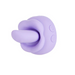 The M'Lady Rotating and Licking Tongue Vibrator is a compact, lavender silicone clitoral toy with a tongue-like extension and two side control buttons, designed for intimate use and shown on a white background.
