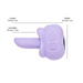 The M'Lady Rotating and Licking Tongue Vibrator is a small, purple silicone toy measuring 74mm (3in) long, 53mm (2in) high, with 35mm (1.3in) insertable. Two side control buttons offer easy operation.