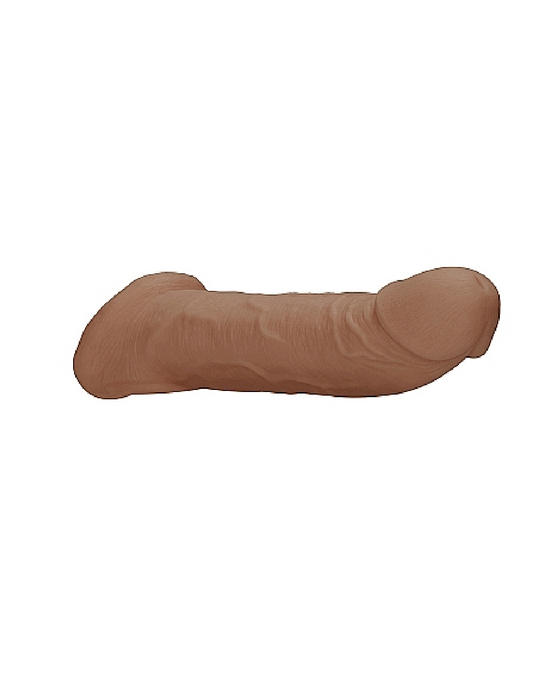 Realrock 9 Inch Penis Extender Sleeve with Ball Strap - Caramel