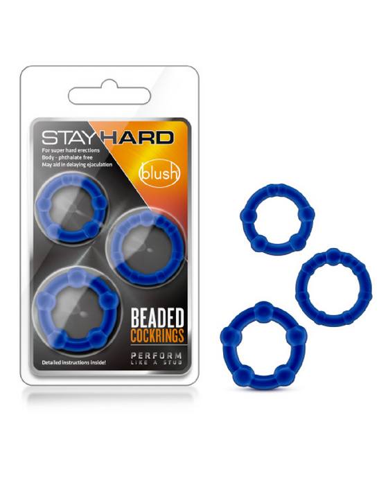 Stay Hard Beaded Cock Ring 3 Pack