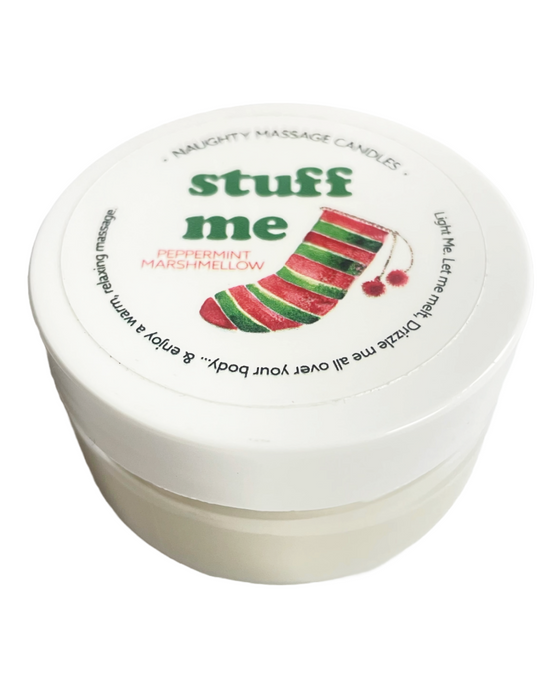 Holiday Massage Candle - Stuff Me Peppermint Marshmallow Scent