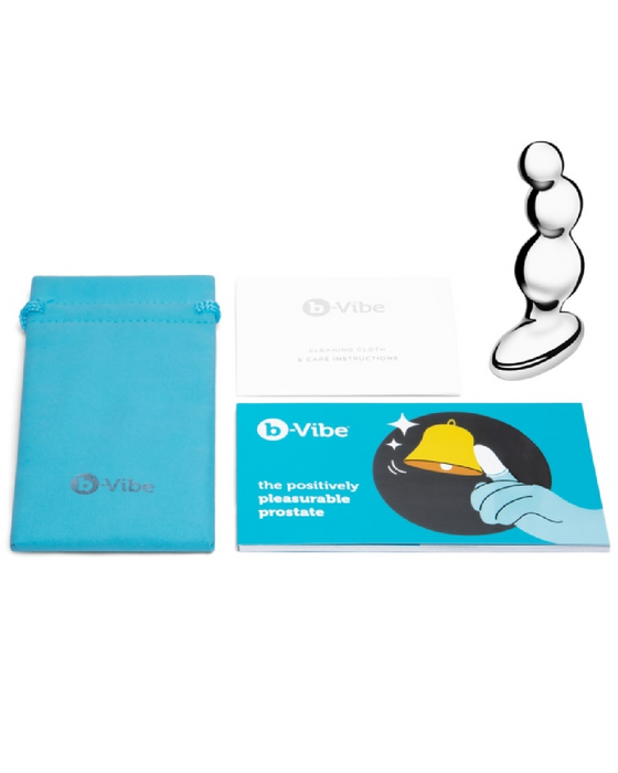 b-Vibe Stainless Steel Weighted Anal Beads for Prostate