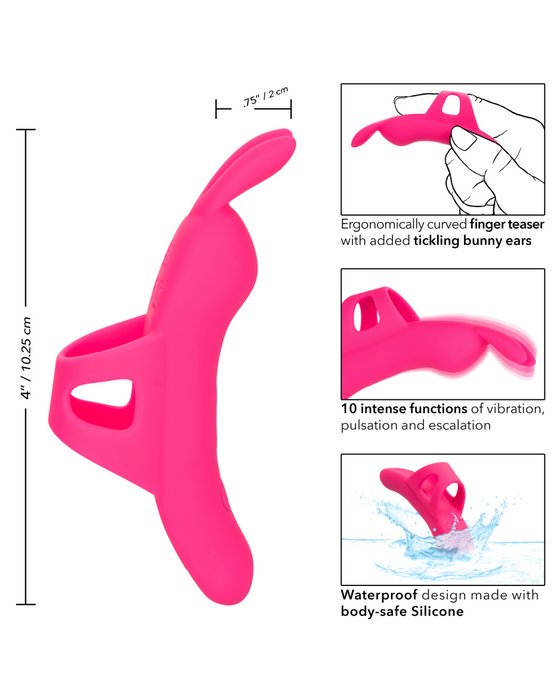 The Flirty Bunny Waterproof Pink Finger Vibrator