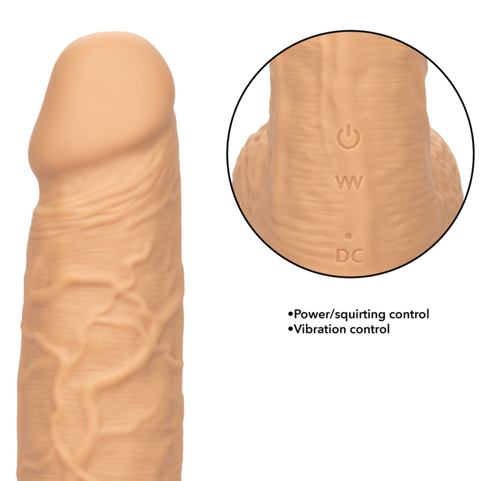 Fuck Stick Squirting Vibrating Silicone Suction Cup Dildo - Vanilla
