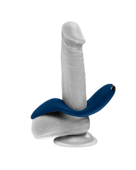 Cup Em Vibrating Cock Ring with Ball Cup - Blue